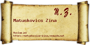Matuskovics Zina névjegykártya